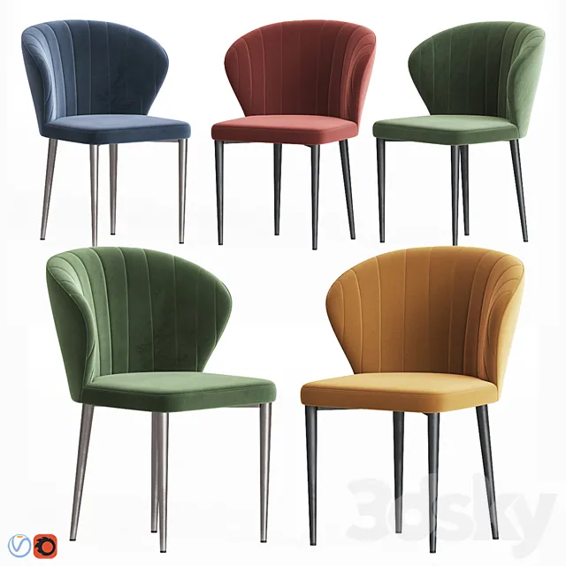 Harper velvet dining chair 3DModel