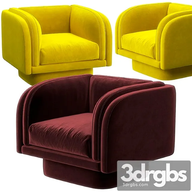 Harvey swivel armchair 3D Model Download
