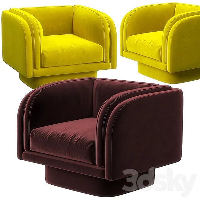 Harvey swivel armchair 3D Model