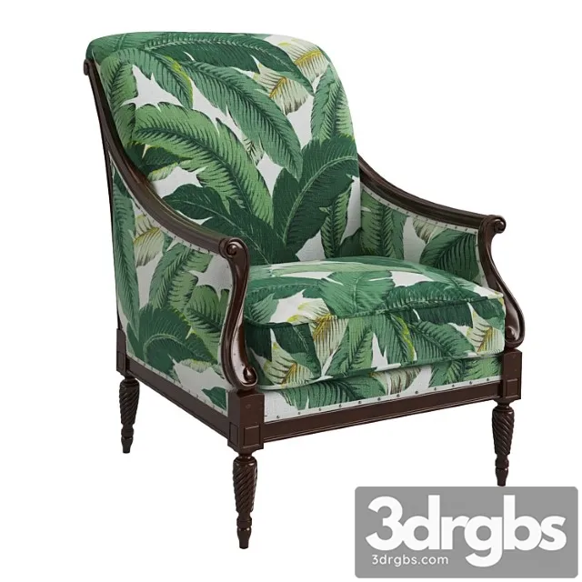 Harwood accent chair palm leaf 3D Model Download