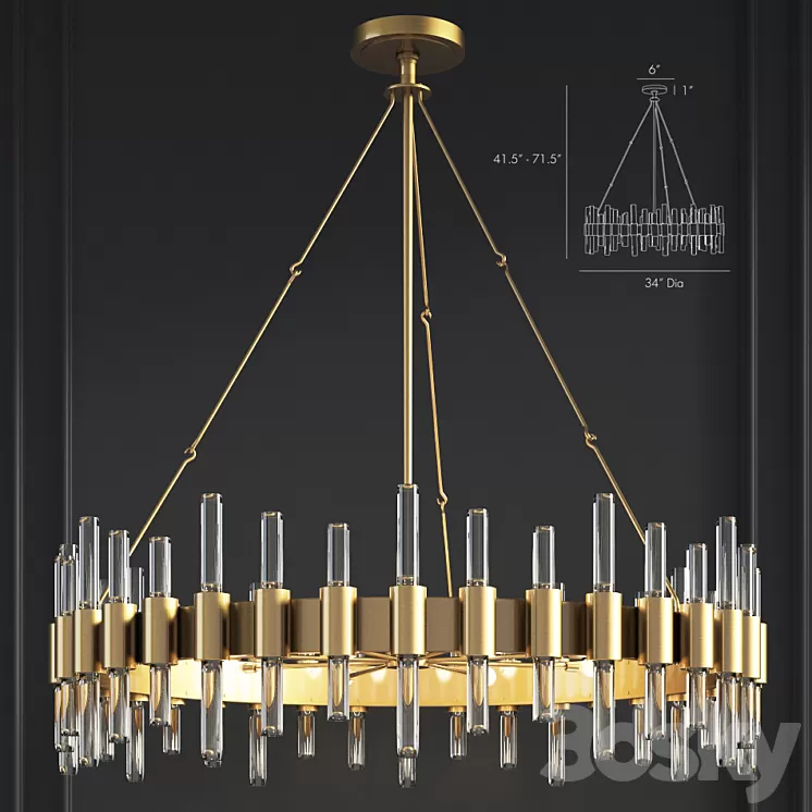 Haskell Large Chandelier Arteriors Home 3D Model Haskell Large Chandelier Arteriors Home 3D Model
