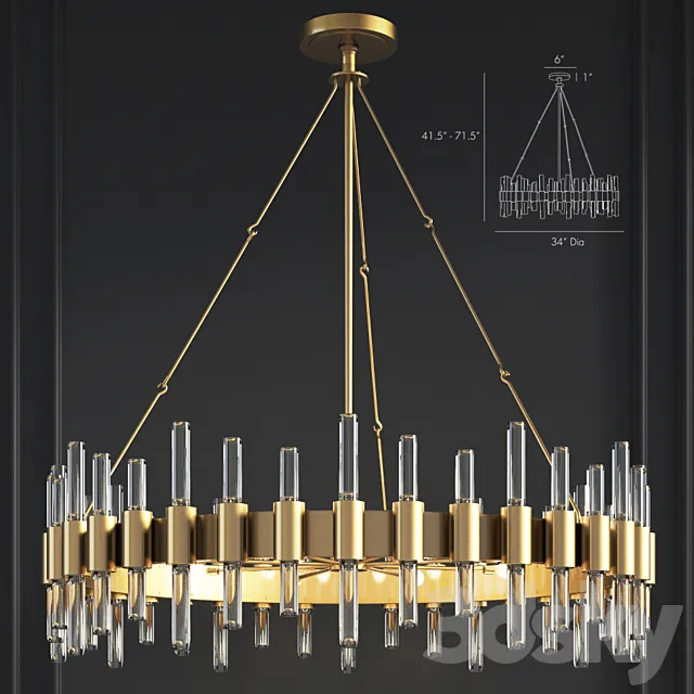 Haskell Large Chandelier Arteriors Home 3DModel