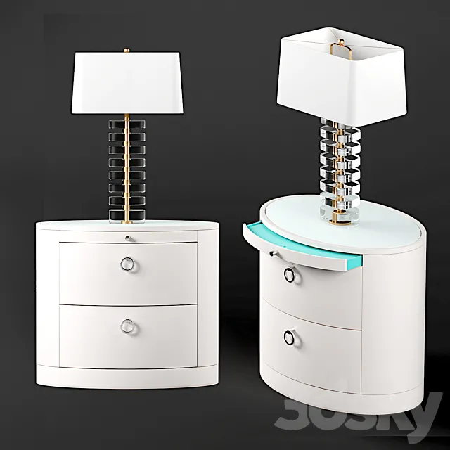 Hastings Nightstand and Ferris Lamp 3D Model Hastings Nightstand and Ferris Lamp 3D Model