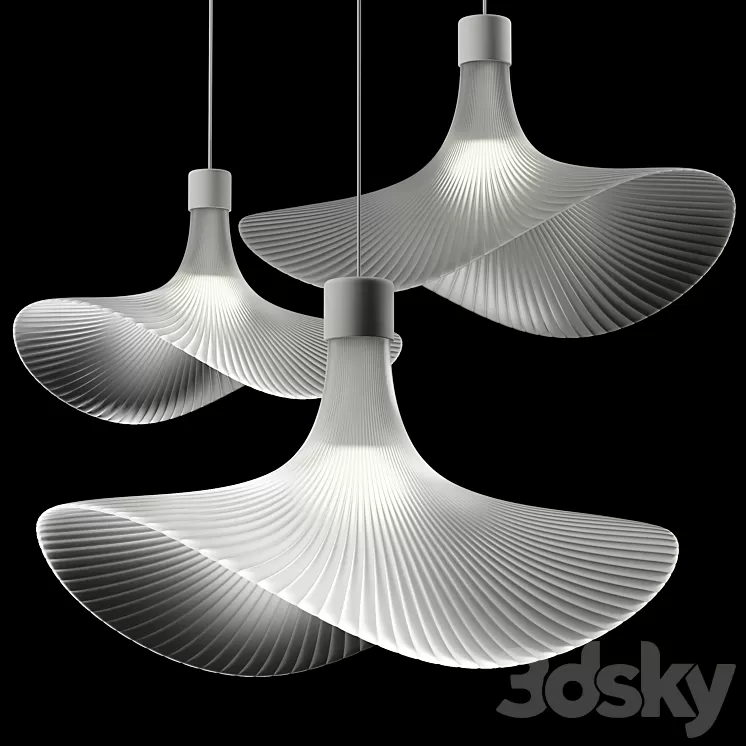 Hat Style Glass Pendant Light 3D Model Free Download
