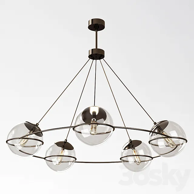 Hathoway 5-Light Wagon Wheel Chandelier 3D Model Hathoway 5-Light Wagon Wheel Chandelier 3D Model