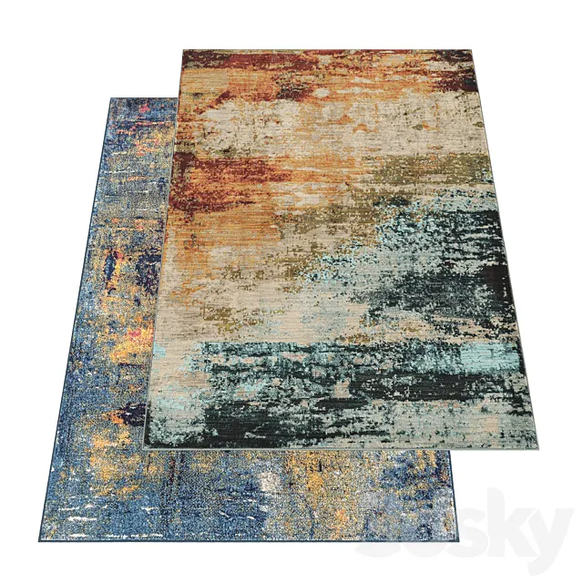 Haugan & Manhattan Abstract Rugs 3D Model