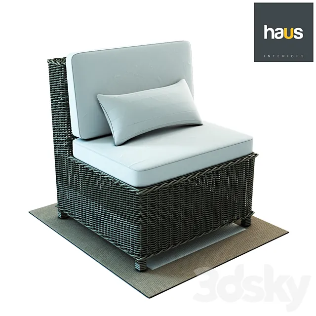 Haus Interior Armchair made of woven rattan 3D Model