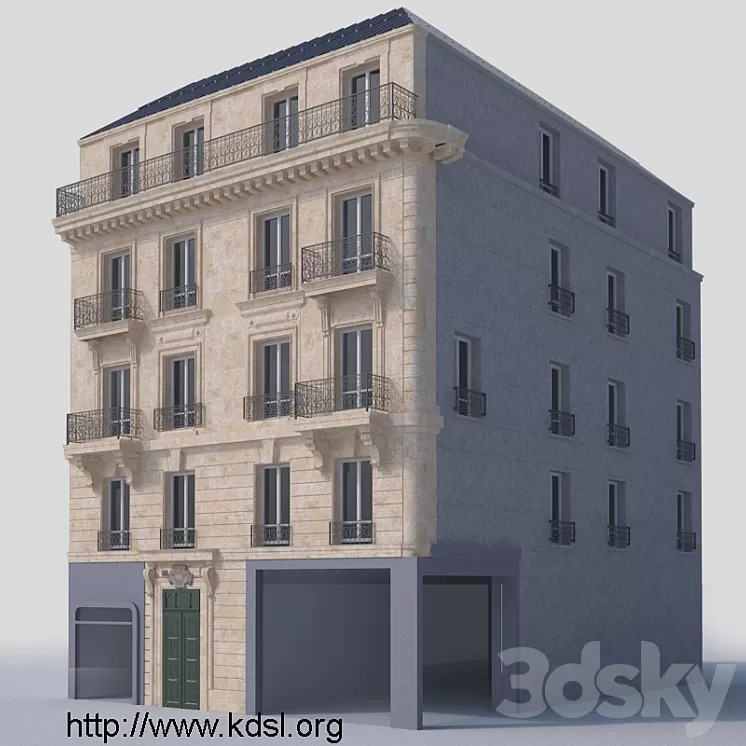 Haussmanian parisian building 3D Model