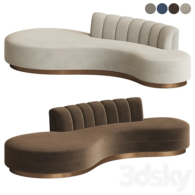 Haute House Layla Chanel Tufted Curved Sofa 3D Model Haute House Layla Chanel Tufted Curved Sofa 3D Model