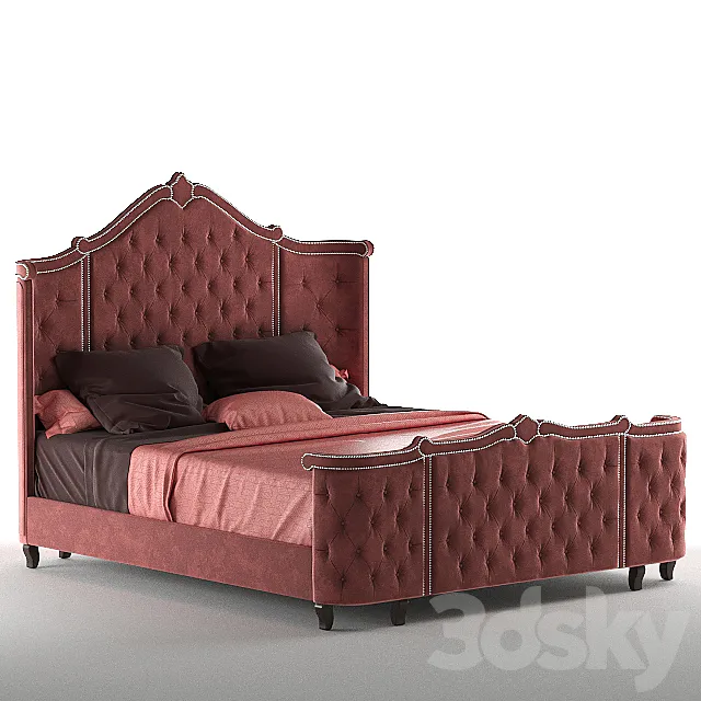 Haute House Pippa Tufted Queen Bed 3D Model Haute House Pippa Tufted Queen Bed 3D Model