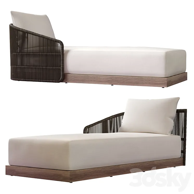 Havana arm chaise RH 3D Model Free Download