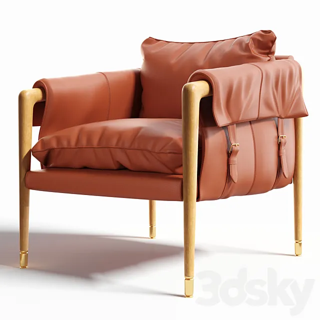 Havana leather chair 3D Model