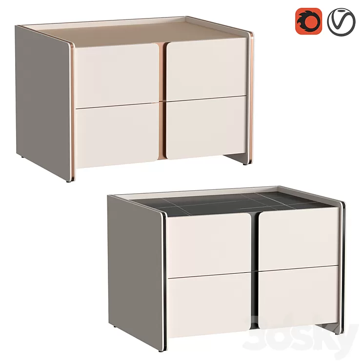 Havasu II bedside table 3D Model Havasu II bedside table 3D Model