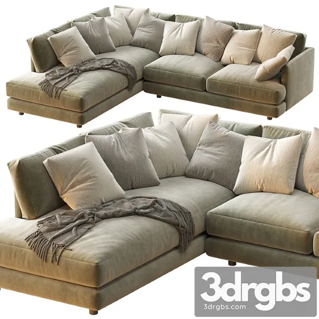 Haven 2 Piece Terminal Chaise Sectiona 3D Model Download Haven 2 Piece Terminal Chaise Sectiona 3D Model Download