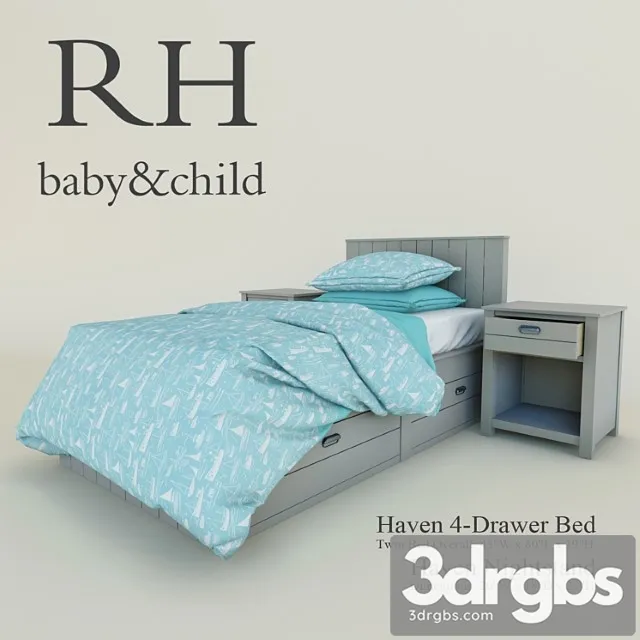Haven 4 Drawer Bed 3D Model Download