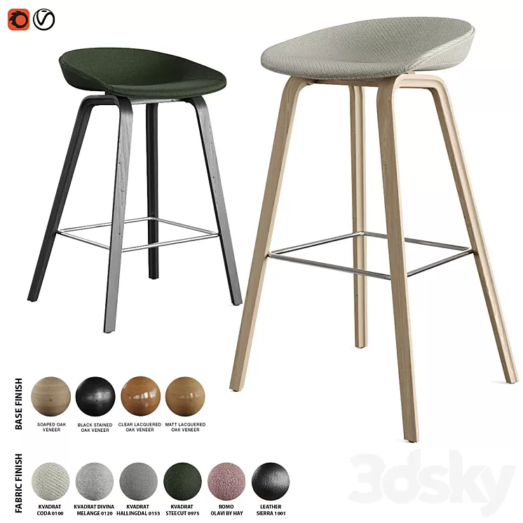 Hay – AAS 33 Barstool & Counter Stool 3D Model Hay – AAS 33 Barstool & Counter Stool 3D Model