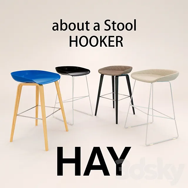 HAY About a Stool Hooker 3D Model
