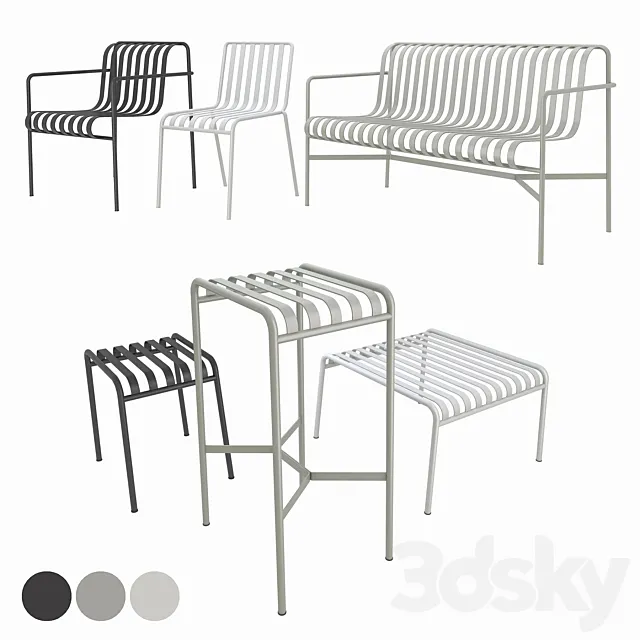 HAY Palissade Outdoor Furniture 3D Model HAY Palissade Outdoor Furniture 3D Model