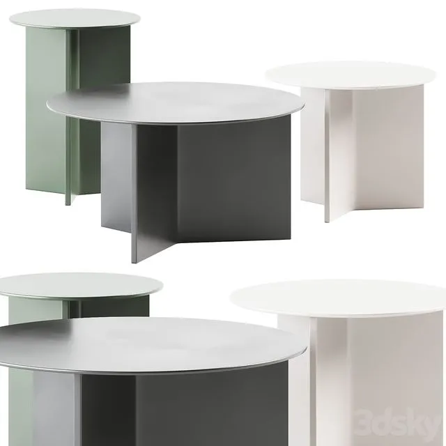 Hay Slit Coffee Tables set 3D Model Hay Slit Coffee Tables set 3D Model