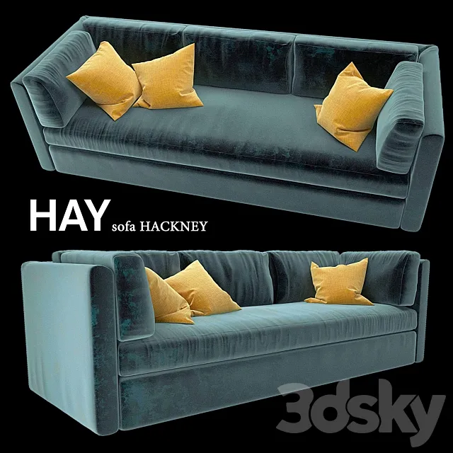 HAY sofa HACKNEY 3 SEATER 3DModel HAY sofa HACKNEY 3 SEATER 3DModel