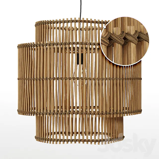 Haya bamboo ceiling light 3D Model Haya bamboo ceiling light 3D Model