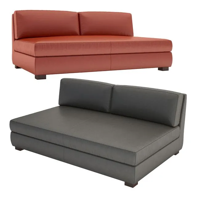 Hayden Leather Armless Sofa 3D Model
