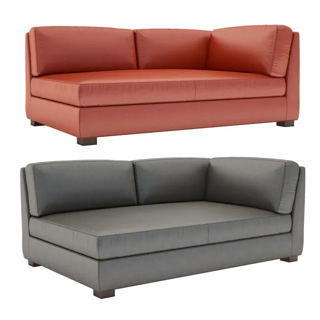 Hayden Leather Left-arm Sofa 3D Model