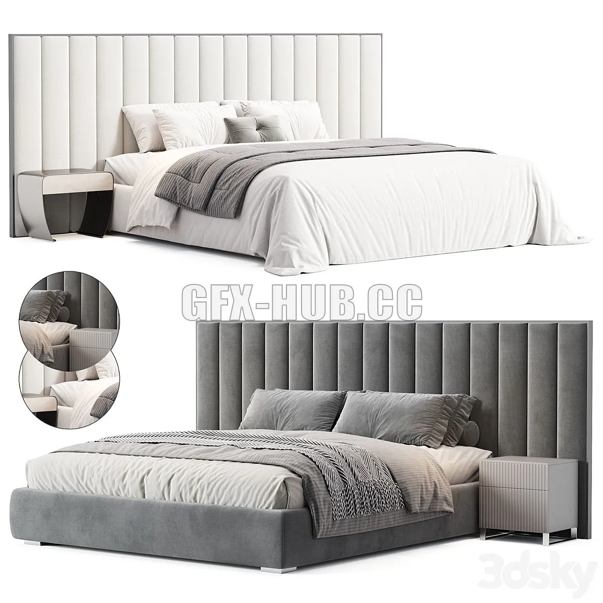 Haymon Velvet Bed by Mercer 41 3D Model Haymon Velvet Bed by Mercer 41 3D Model