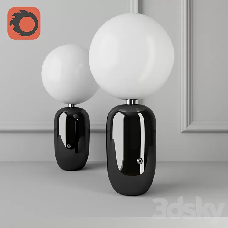 Hayon Studio Parachilna Aballs Black 3D Model Hayon Studio Parachilna Aballs Black 3D Model