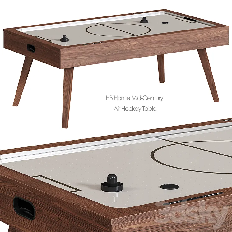HB Home Mid-Century Air Hockey Table West Elm 3D Model Free Download