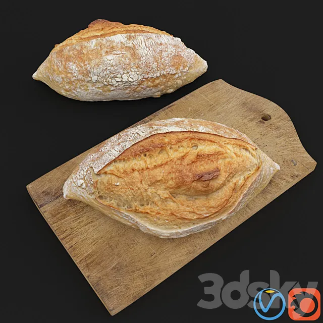 HD Realistic Farmer French Bread 3D Model