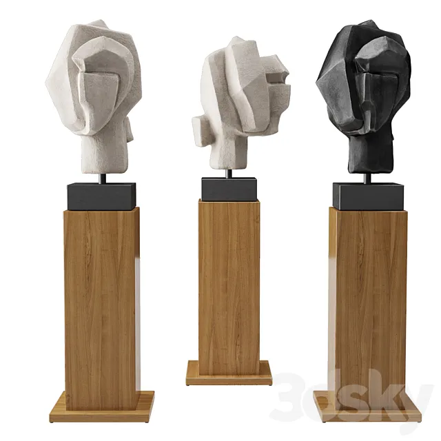 Head cubistic portrait sculpture 3D Model