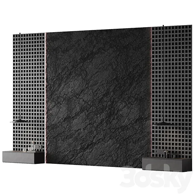 Headboard 003 | bedroom headboard | Wall composition 3D Model Headboard 003 | bedroom headboard | Wall composition 3D Model