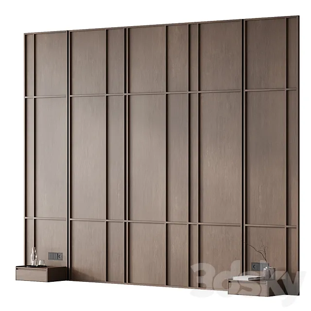 Headboard 008 | bedroom headboard | Wall composition 3D Model