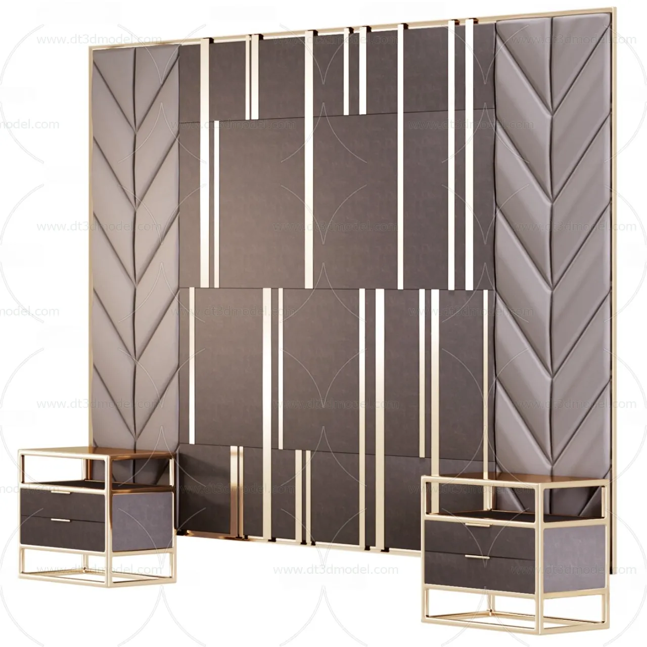 Headboard for Bed 3D Models – 3DSKY – 001 – VRAY Render