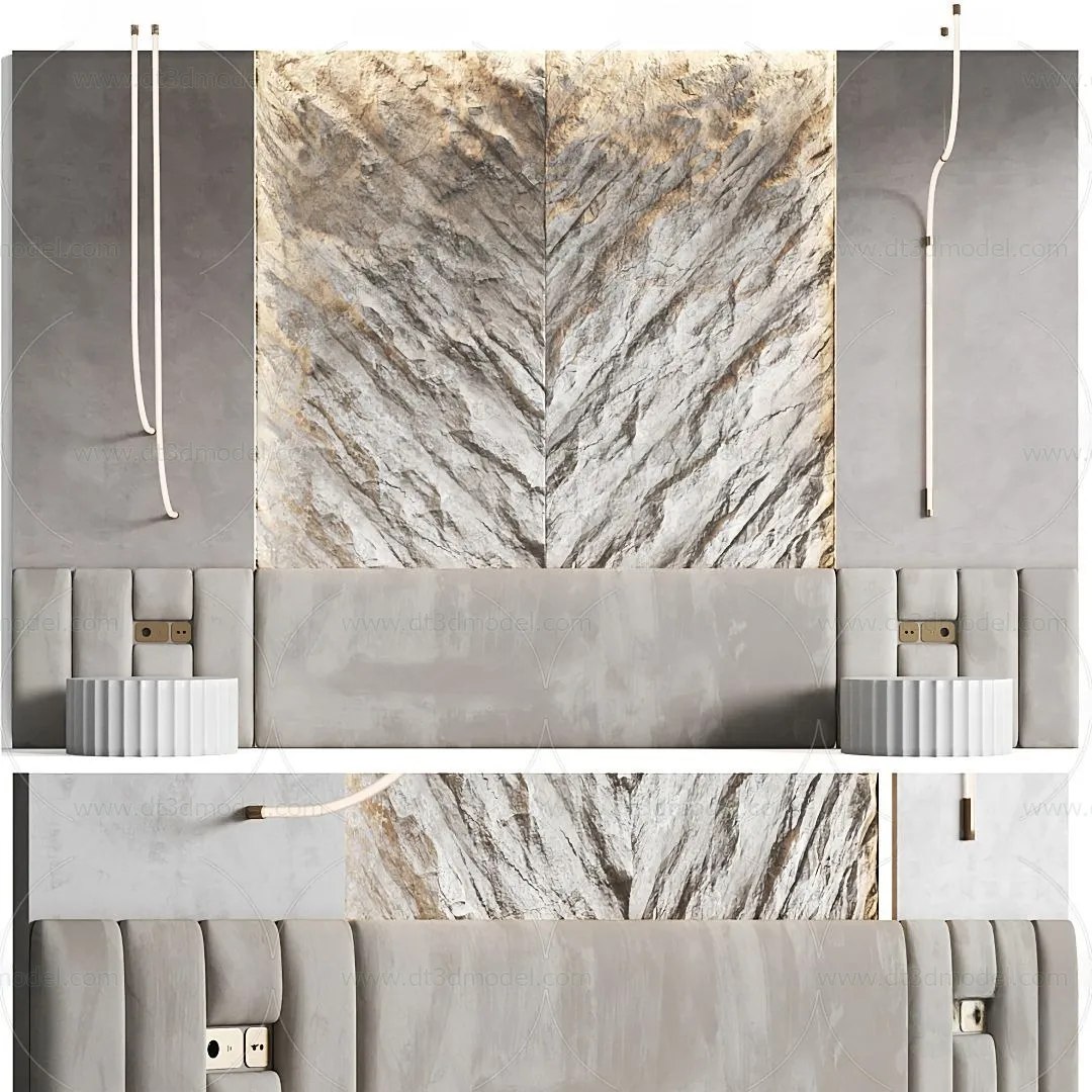 Headboard for Bed 3D Models – 3DSKY – 006 – VRAY Render