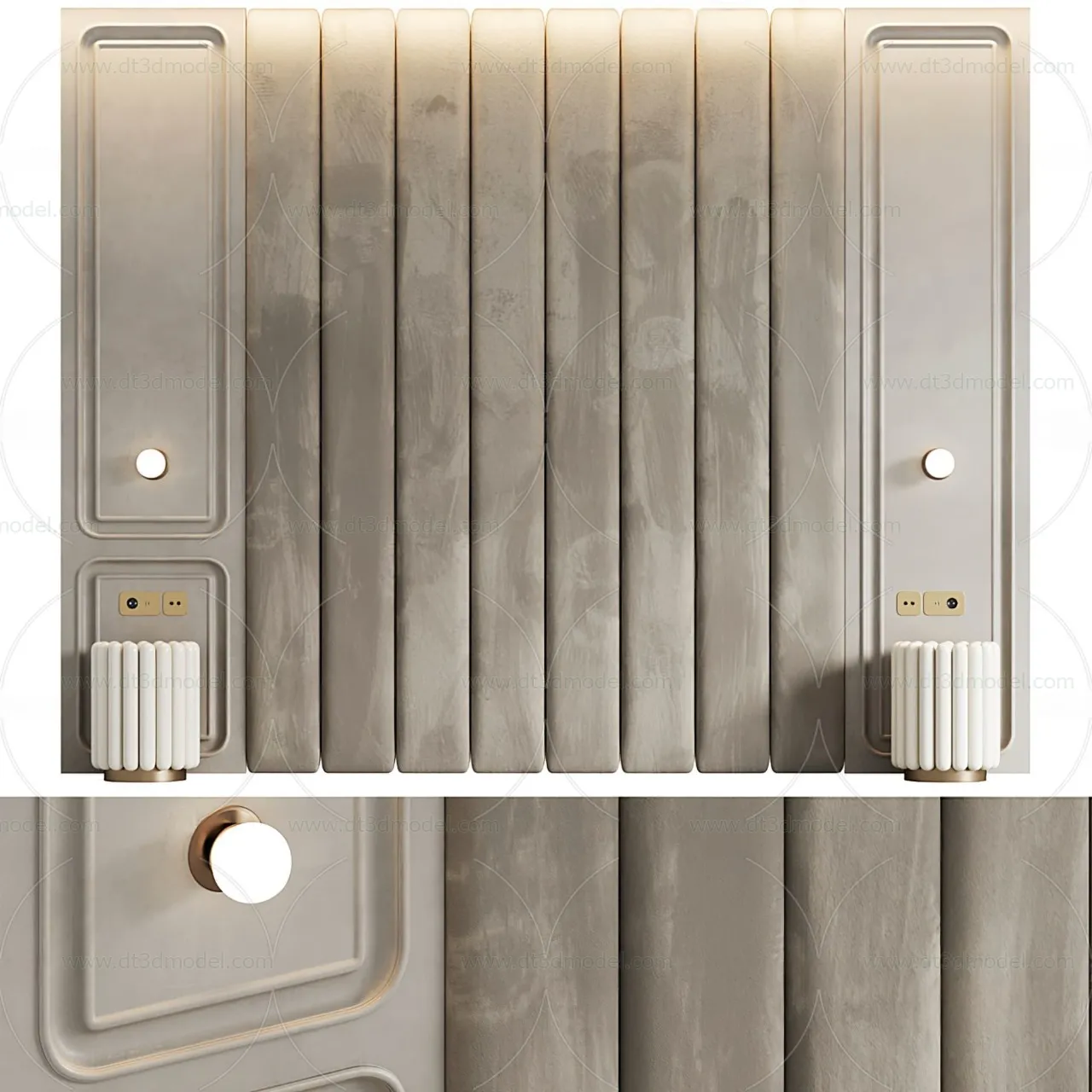 Headboard for Bed 3D Models – 3DSKY – 009 – CORONA Render