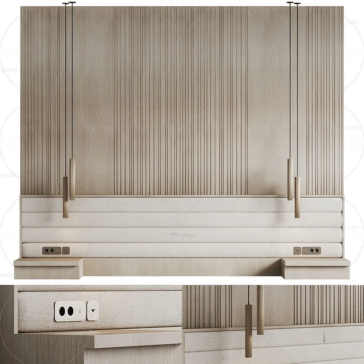 Headboard for Bed 3D Models – 3DSKY – 011 – VRAY Render