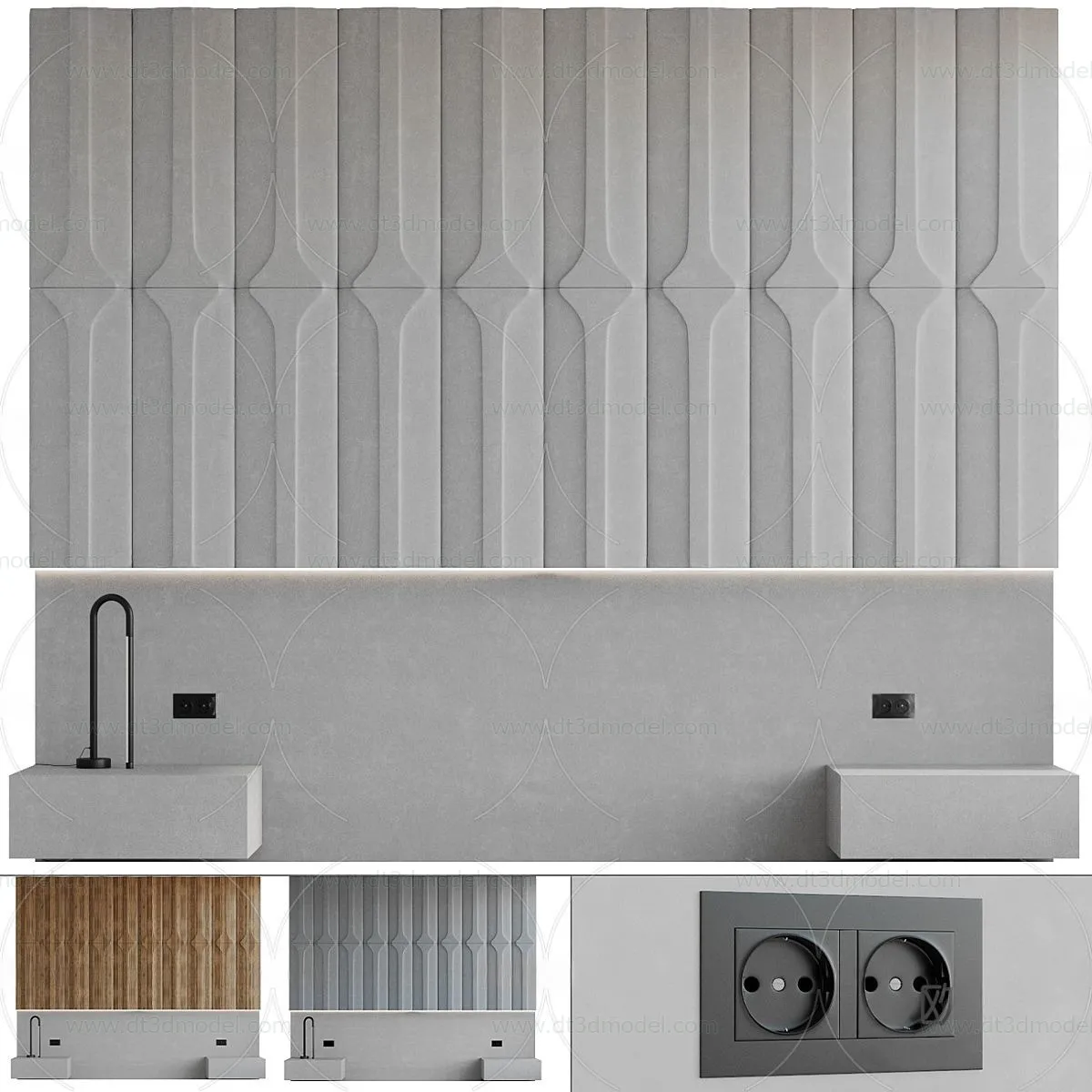 Headboard for Bed 3D Models – 3DSKY – 021 – VRAY Render