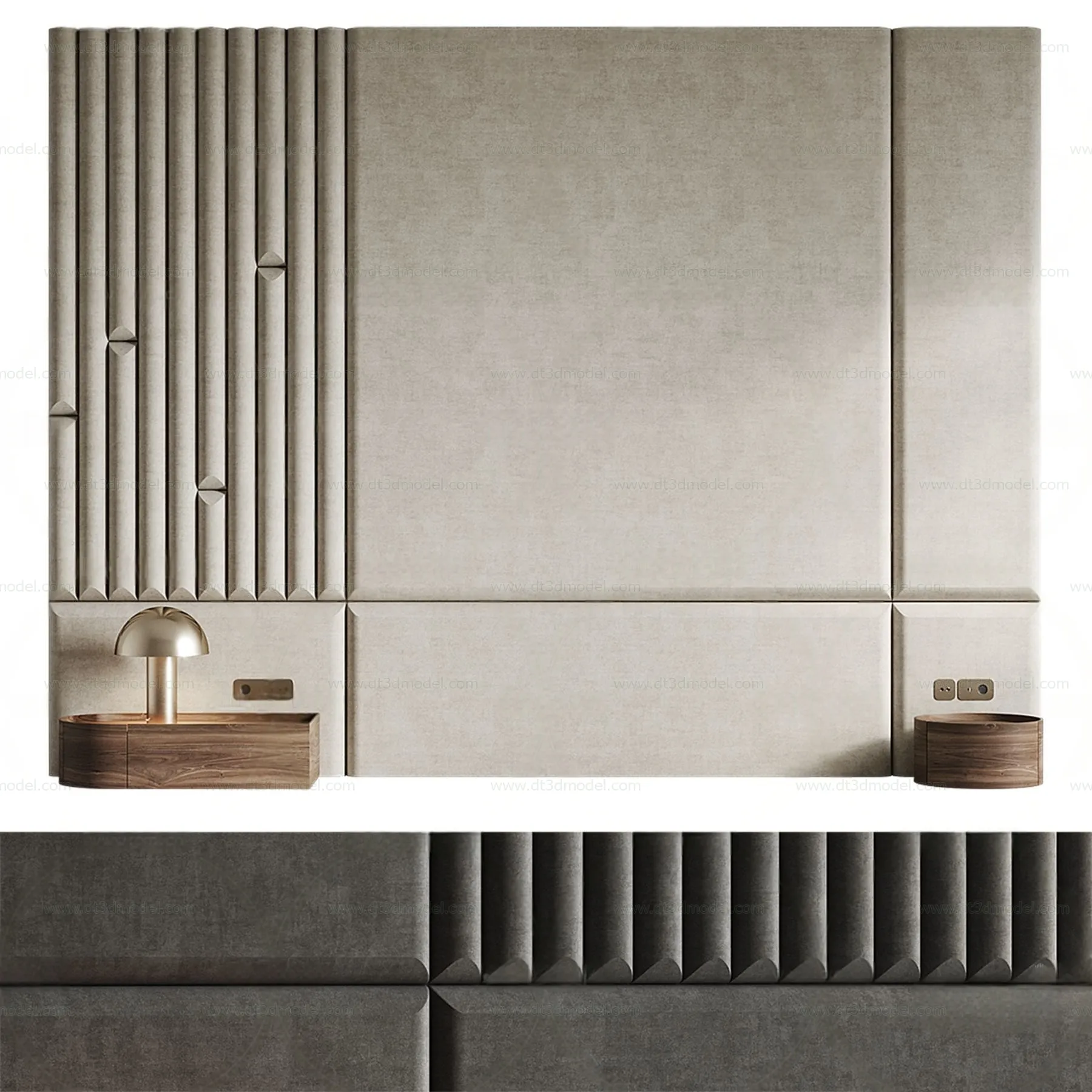 Headboard for Bed 3D Models – 3DSKY – 029 – VRAY Render