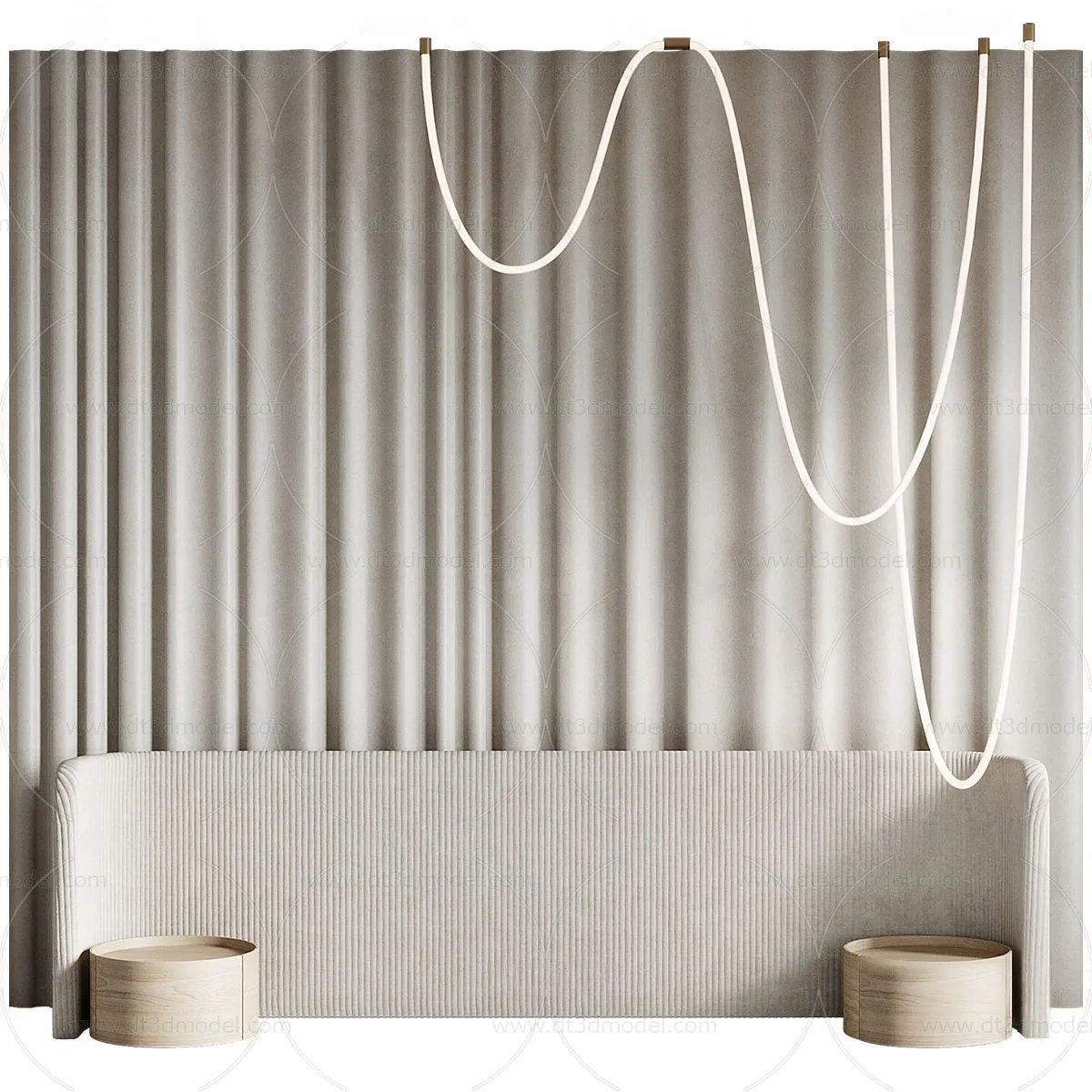 Headboard for Bed 3D Models – 3DSKY – 032 – CORONA Render