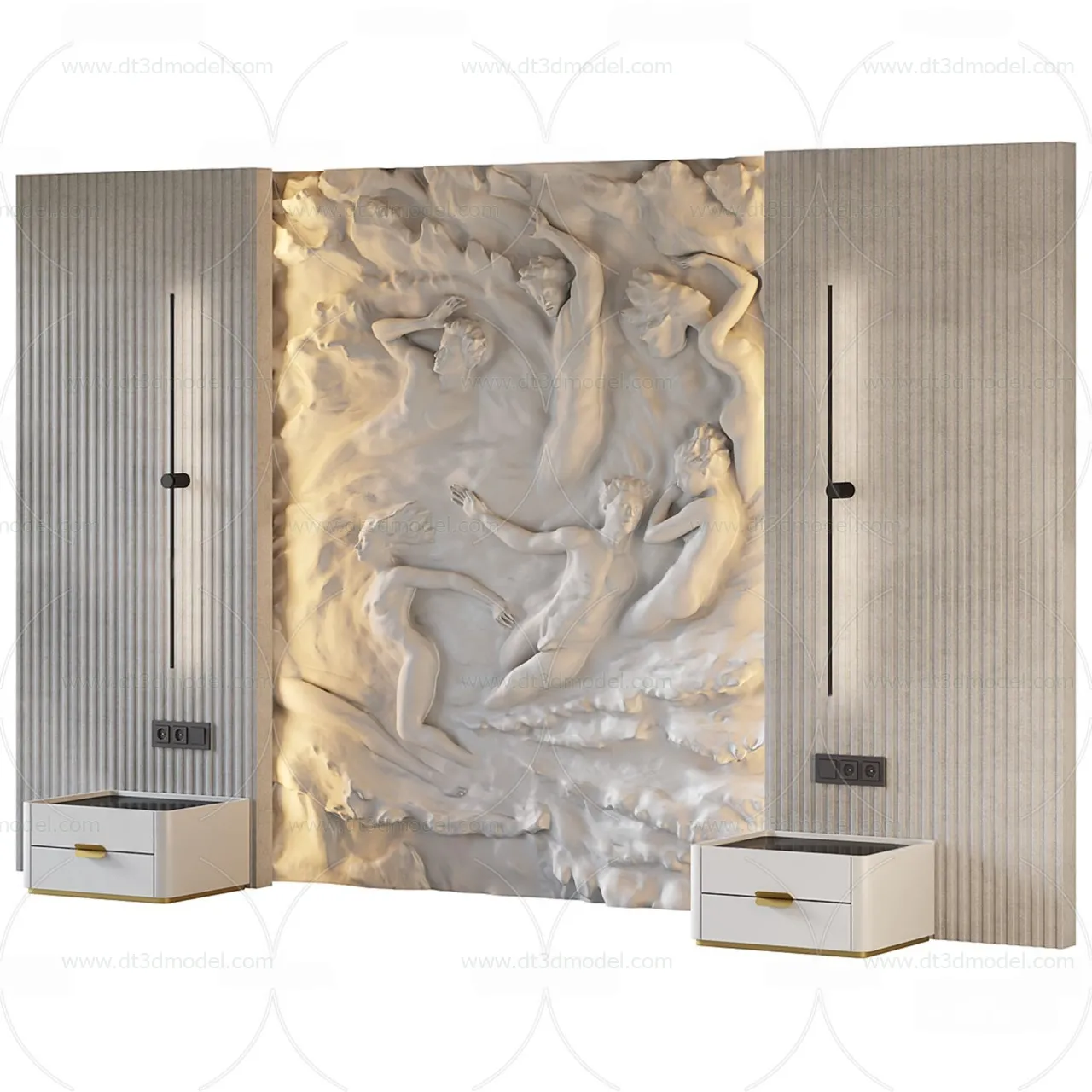 Headboard for Bed 3D Models – 3DSKY – 036 – CORONA Render