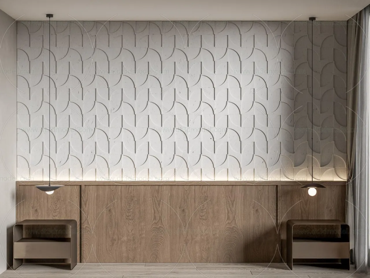 Headboard for Bed 3D Models – 3DSKY – 041 – VRAY Render