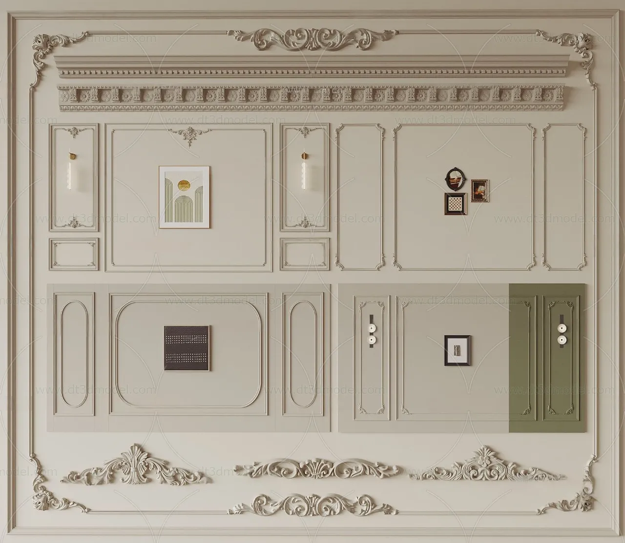 Headboard for Bed 3D Models – 3DSKY – 061 – VRAY Render