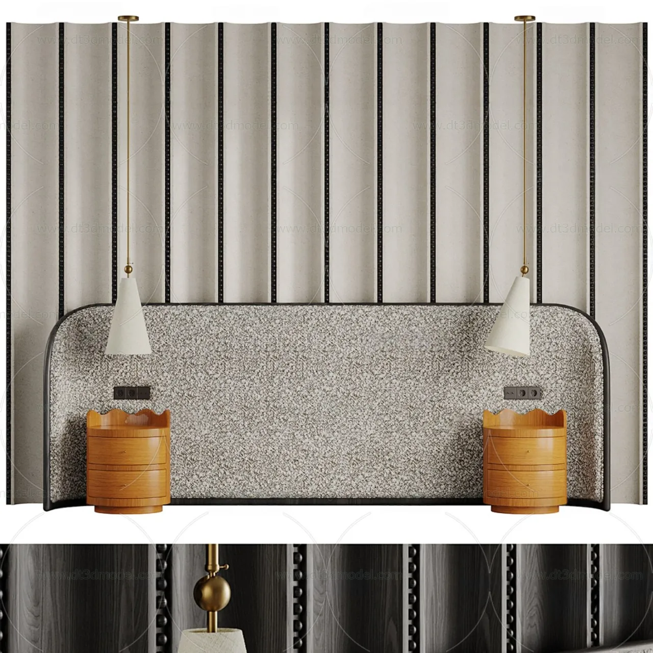 Headboard for Bed 3D Models – 3DSKY – 063 – CORONA Render