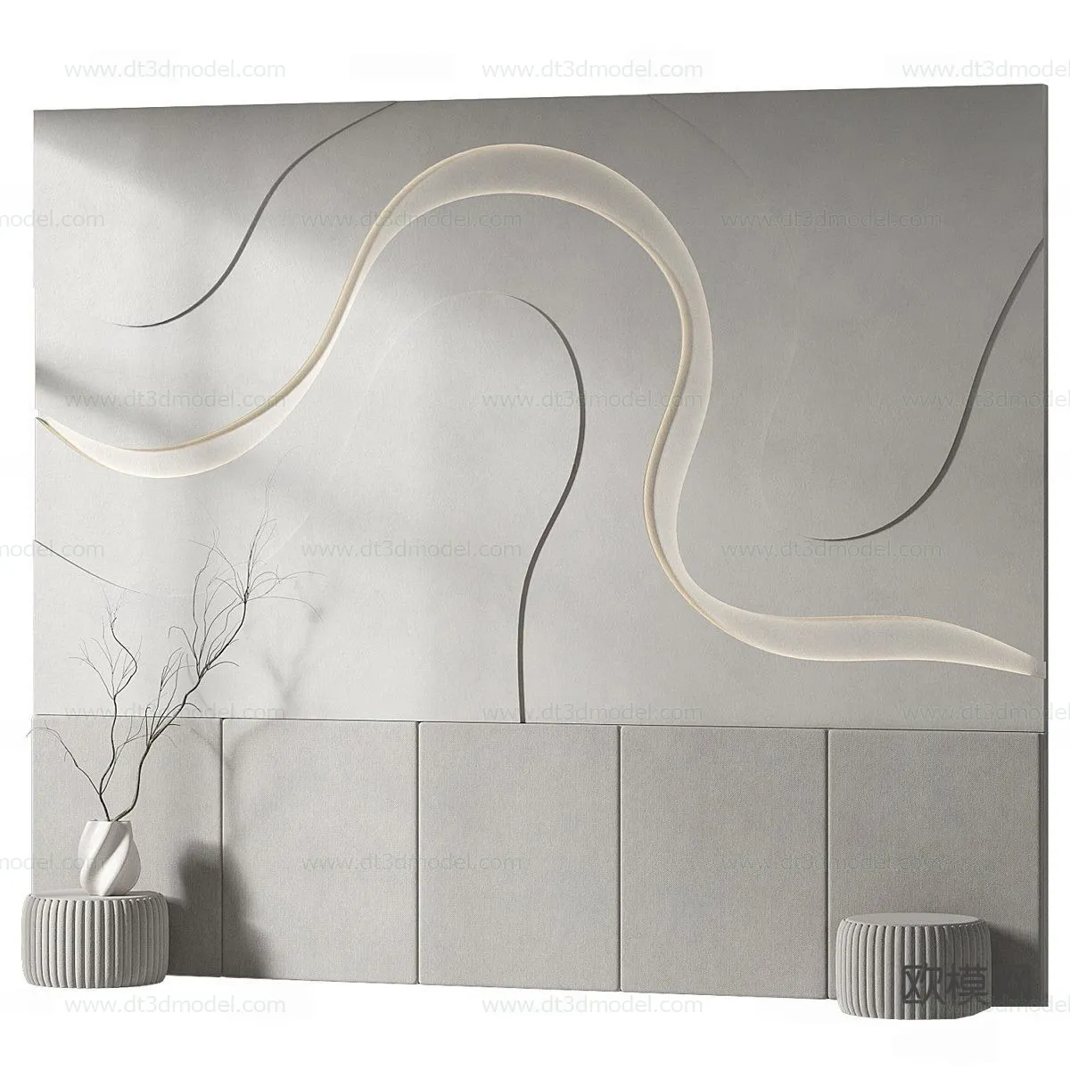 Headboard for Bed 3D Models – 3DSKY – 109 – CORONA Render