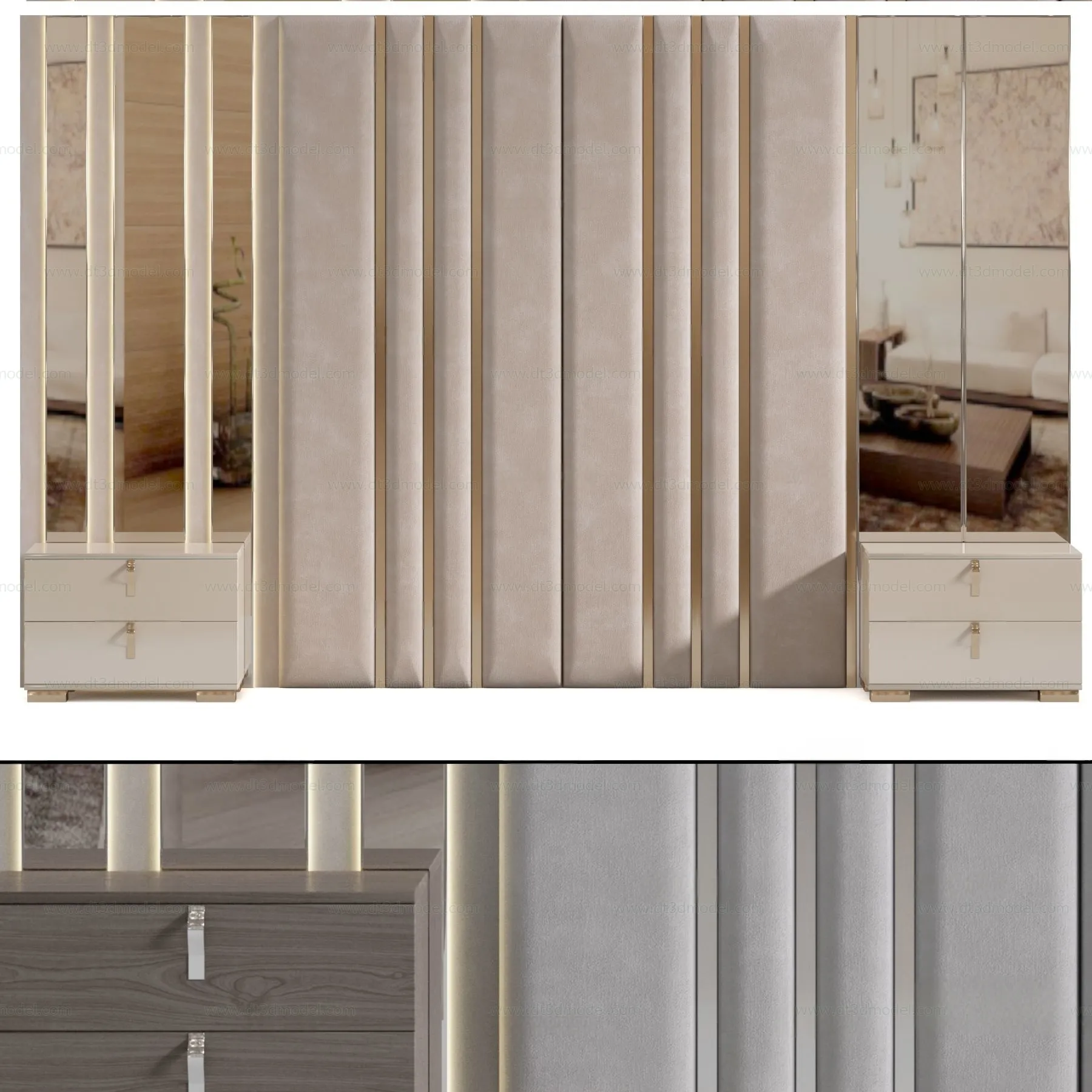 Headboard for Bed 3D Models – 3DSKY – 111 – CORONA Render