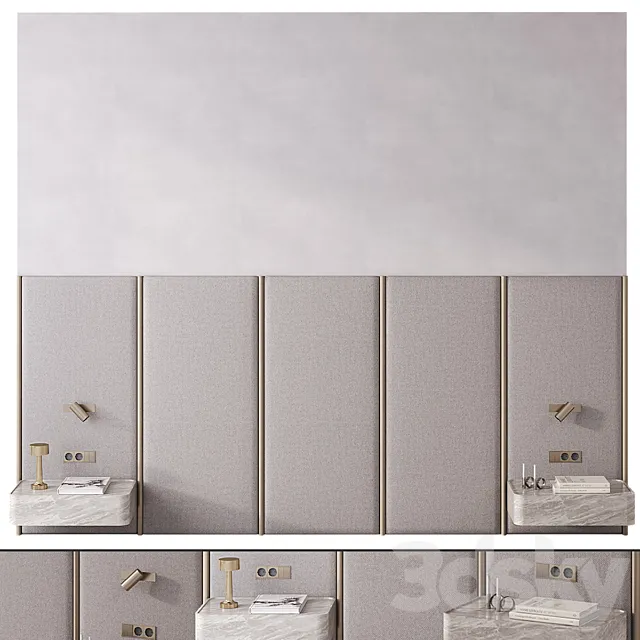 Headboard in gray colors 3D Model