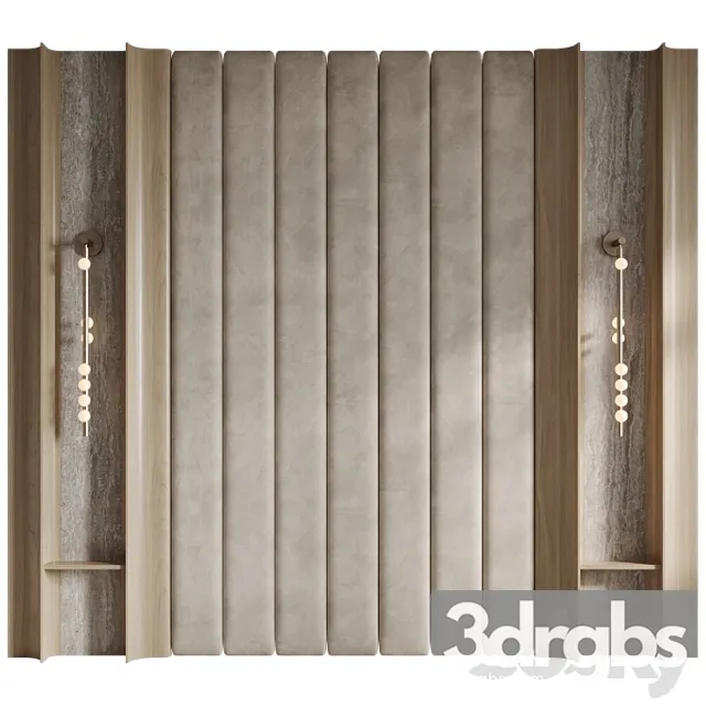 Headboard Lunar With Soft Panels 3D Model Download