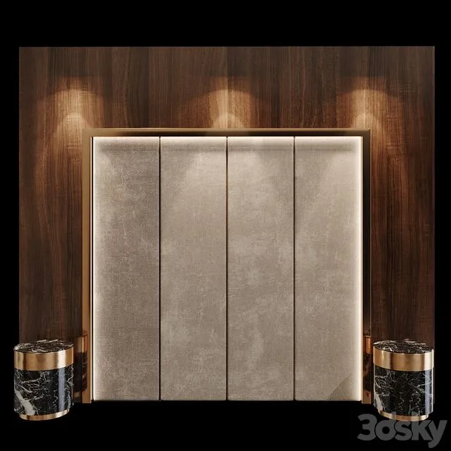 headboard W 3500 H 3000 mm 3D Model